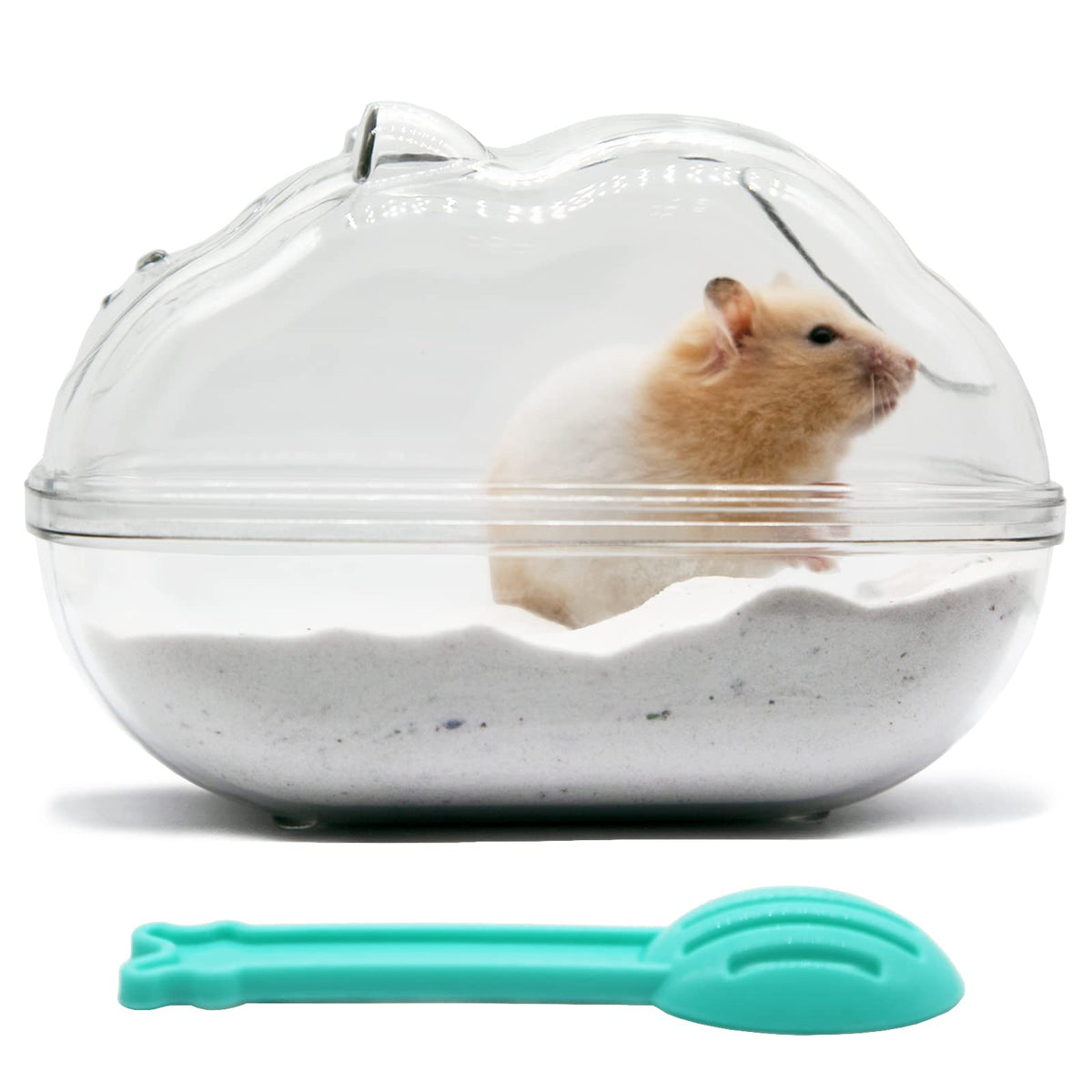 Wenriko Hamster Sand Bath Container Hamster Sand Bath Box Hamster Sand Bathtub with Cleaning Scoop Big Space Avoid Kicking Sand Out Easy to Clean Perfect for Dwarf Hamster Syrian Hamster(Large)