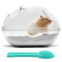 Wenriko Hamster Sand Bath Container Hamster Sand Bath Box Hamster Sand Bathtub with Cleaning Scoop Big Space Avoid Kicking Sand Out Easy to Clean Perfect for Dwarf Hamster Syrian Hamster(Large)
